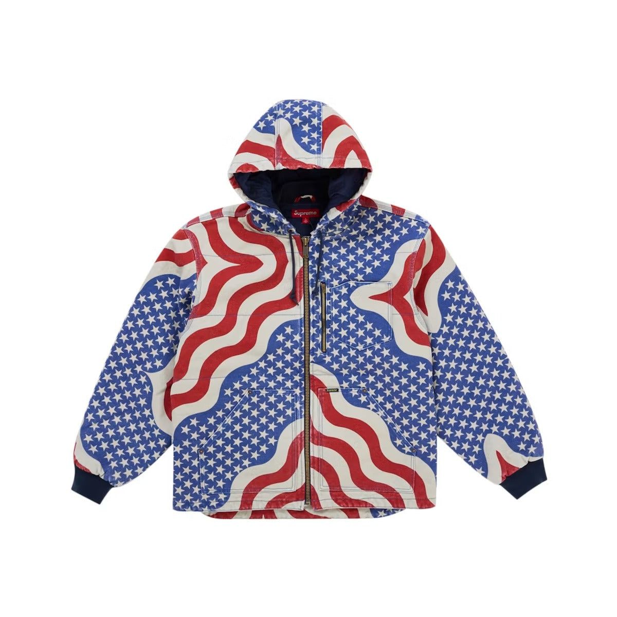 Supreme Flag Quilted Hooded Work Jacket 'Multicolor'