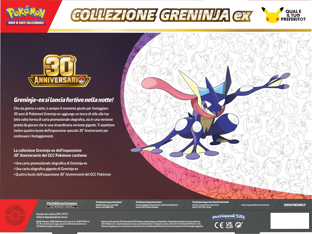 Pokémon TCG: 30th Celebration Greninja ex Box (Italian Language)
